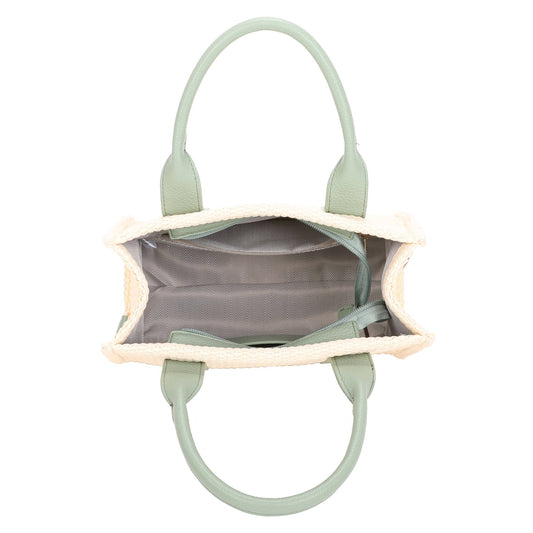Green Straw Tote Bag | Summer Beach Shoulder Bag with Crossbody Strap - Ivy and Sol