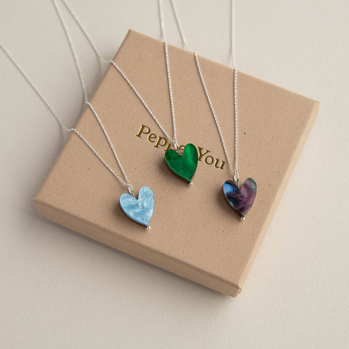 Love Grows Silver Heart Necklace – Ocean Blue