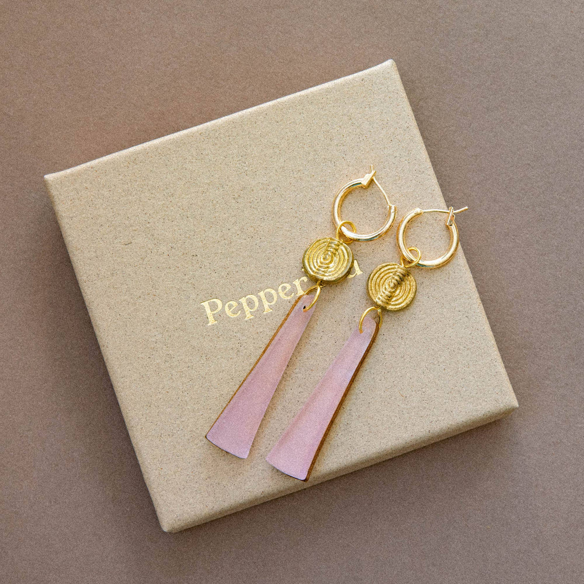 Power Drop Hoop Earrings – Dusky Lilac Statement Earrings