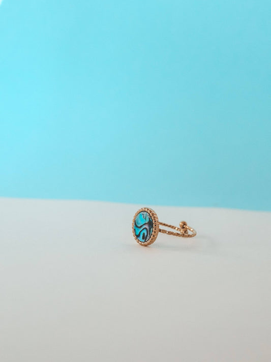 Abalone Shell Gold Ring | Waterproof 18k Gold Plated Statement Ring - Ivy and Sol