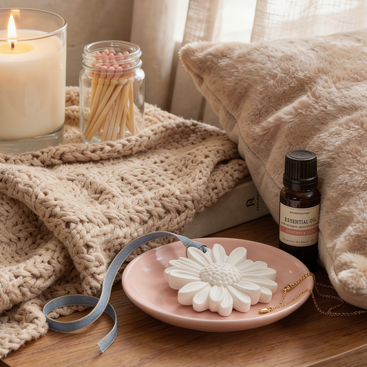 Soothing Essential Oil with Ceramic Daisy Diffuser