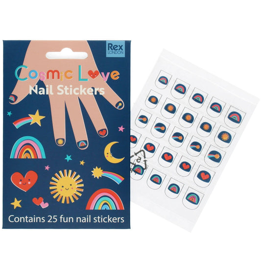 Cosmic Love Children's Nail Stickers | Rainbow, Star & Heart Nail Art