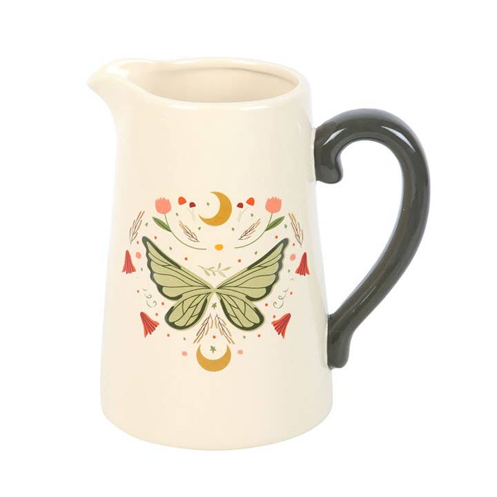 Fairy Wing Ceramic Flower Jug Vase | Woodland Floral Decorative Vase - Ivy and Sol