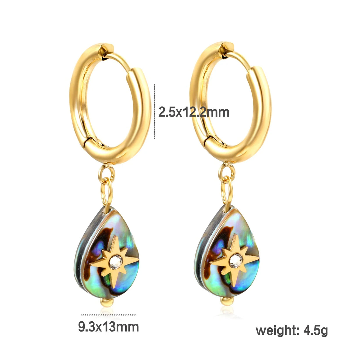 Abalone Shell Octopus Huggie Hoop Earrings