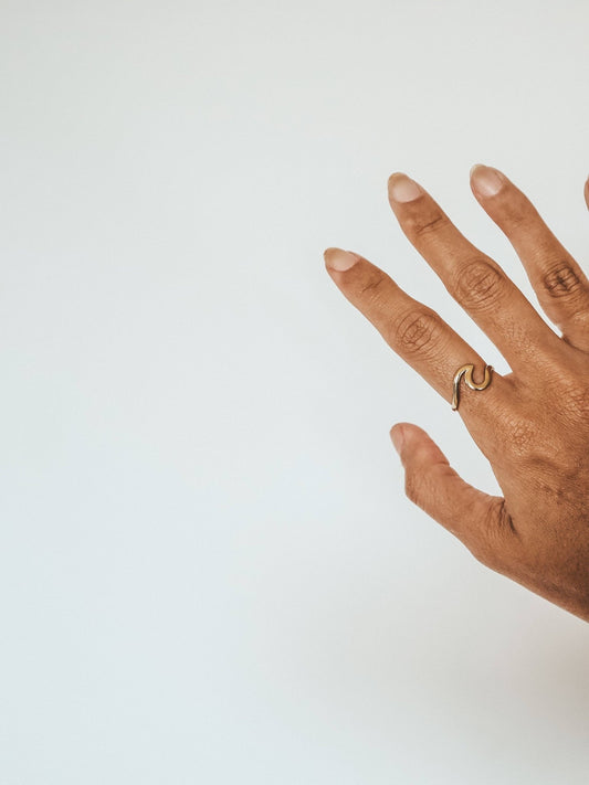 Samudra Ocean Ring | 18k Gold Plated Adjustable Waterproof Ring - Ivy and Sol