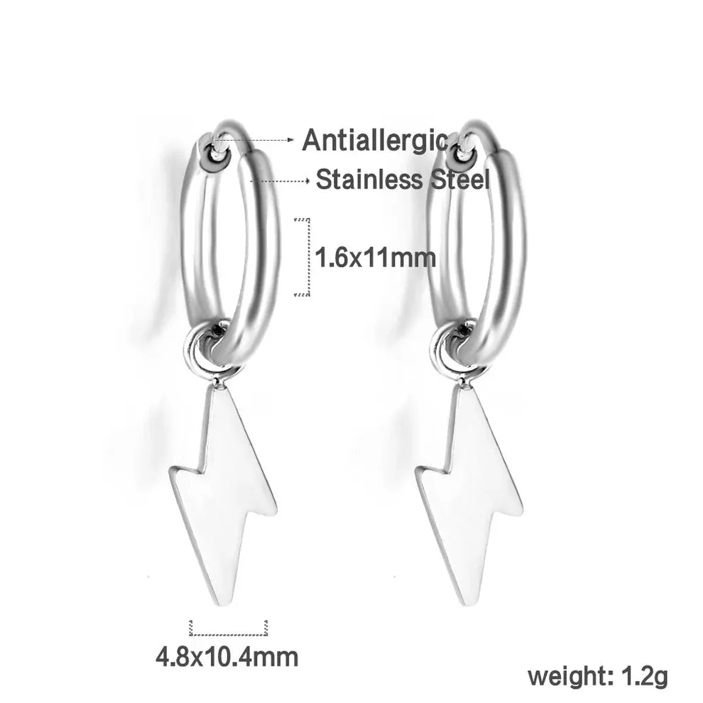 Electric Tide – Lightning Bolt Huggie Earrings