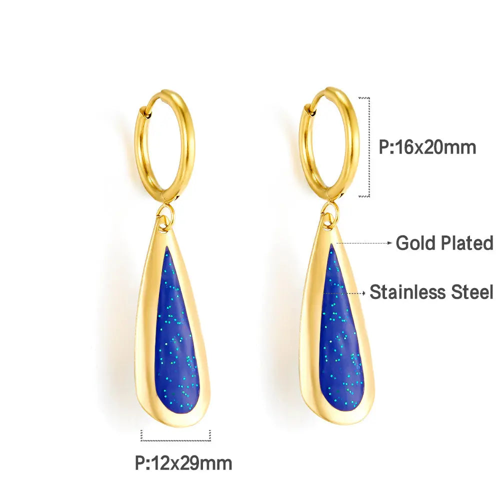 Midnight Blue Sparkle Statement Earrings