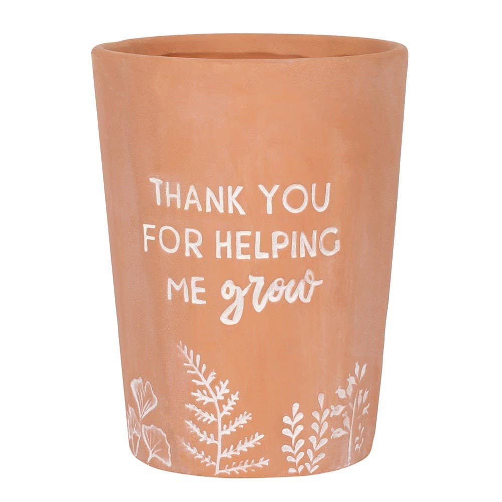 'Thank You for Helping Me Grow' Terracotta Plant Pot | Teacher Gift