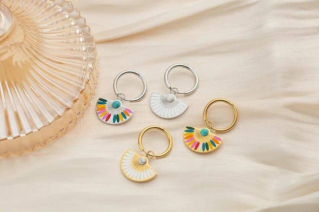 Gold Textured Hoop Earrings | Elegant Statement Drop Hoops - Ivy and Sol