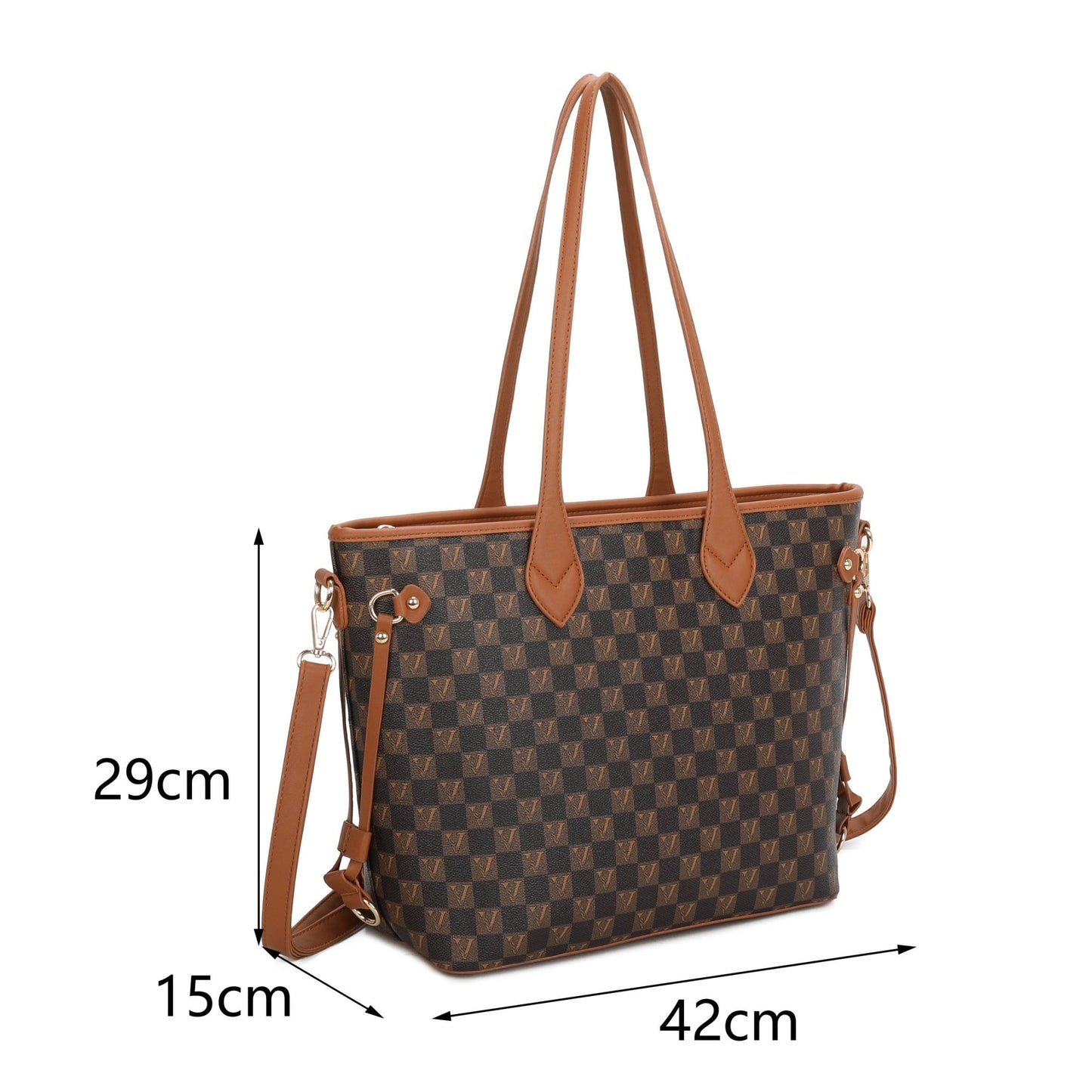 Large Brown Shoulder Bag | Everyday Tote Bag with Zip Closure - Ivy and Sol