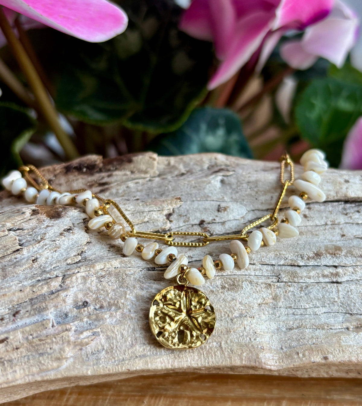 Coastal Shell Layered Chain Bracelet