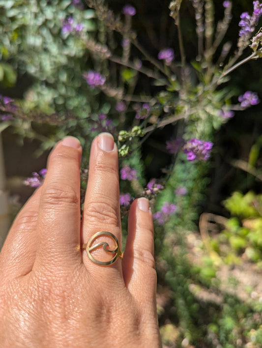 Ombak Wave Ring | 18k Gold Plated Waterproof Stainless Steel Ring - Ivy and Sol