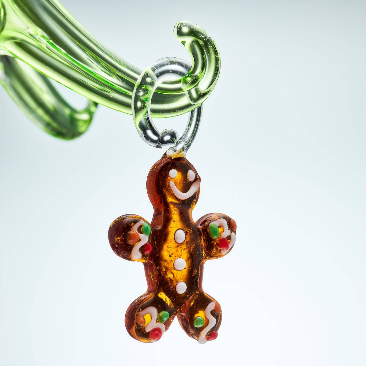 Handcrafted Glass Christmas Tree with 12 Hanging Ornaments – 20cm
