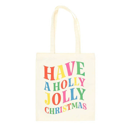 Holly Jolly Christmas Polyester Tote Bag - Ivy and Sol