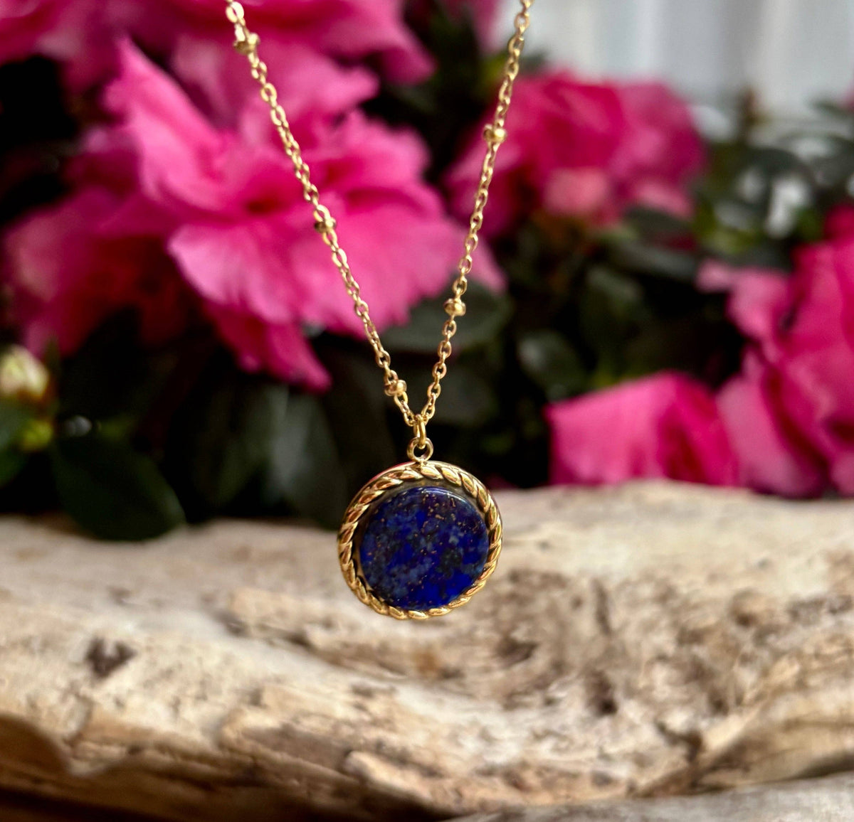Lapis Lazuli & Cubic Zirconia Jewellery Set – 18ct Gold Plated
