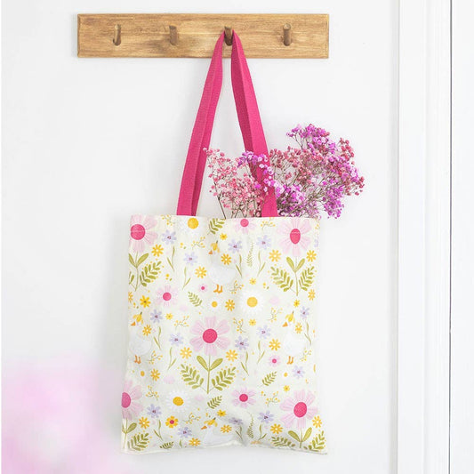 Daisy & Duck Print Tote Bag | Floral Reusable Shopping & Everyday Bag