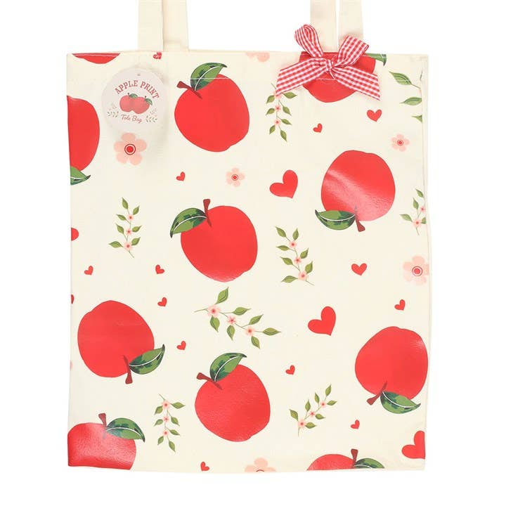 Apple Picking Tote Bag | Apple Print Eco-Friendly Shopper Bag