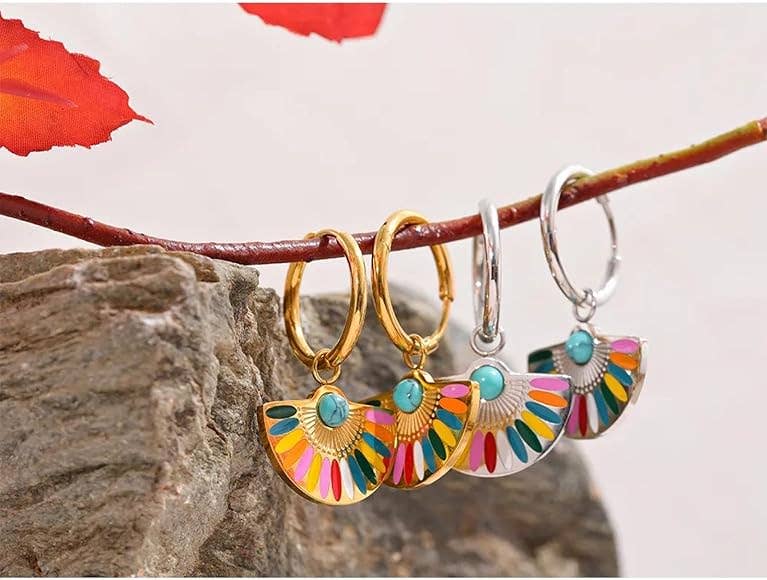 Gold Textured Hoop Earrings | Elegant Statement Drop Hoops
