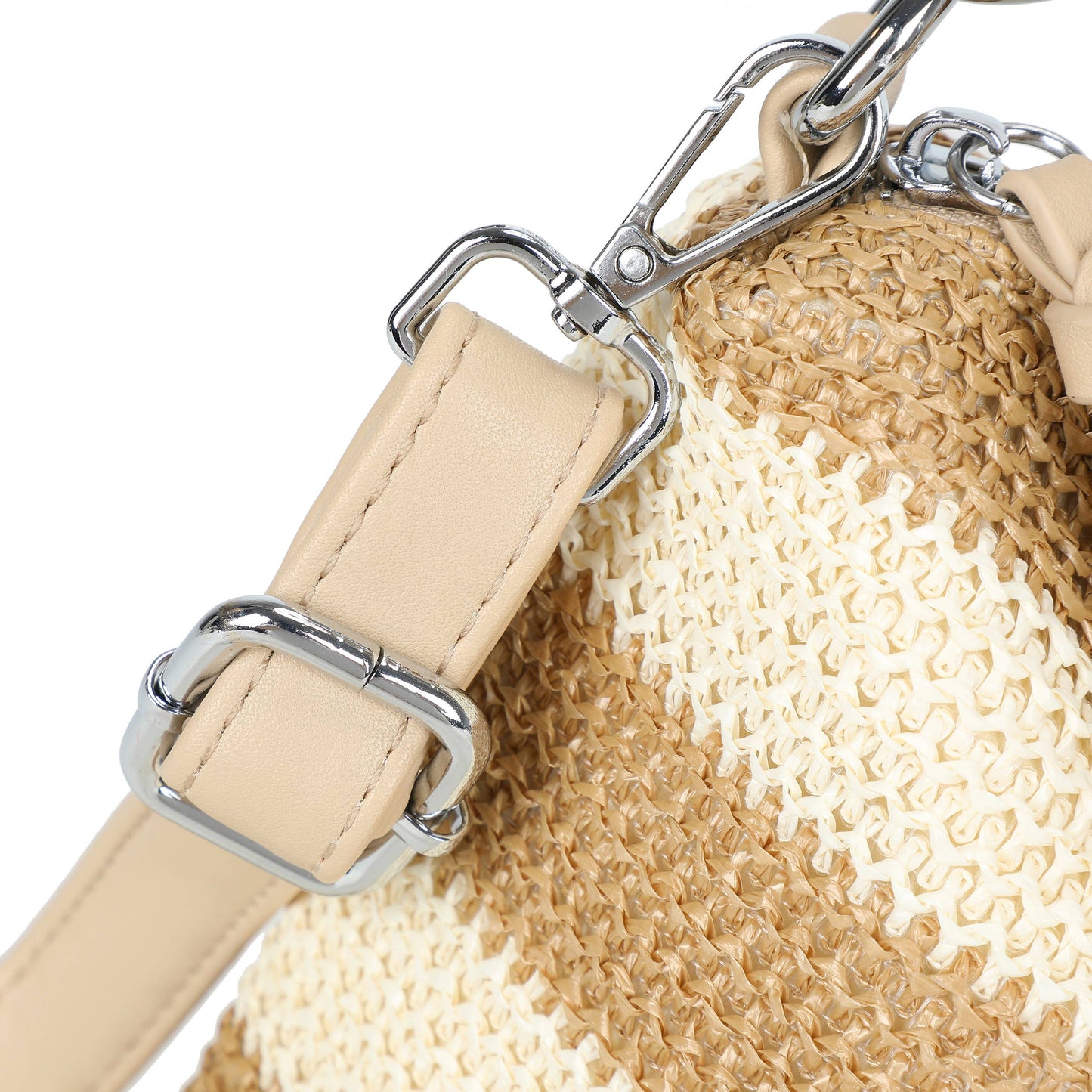 Light Rainbow Straw Stripe Shoulder Bag | Woven Crossbody & Shoulder Handbag