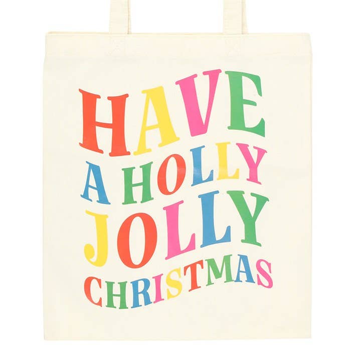 Holly Jolly Christmas Polyester Tote Bag - Ivy and Sol