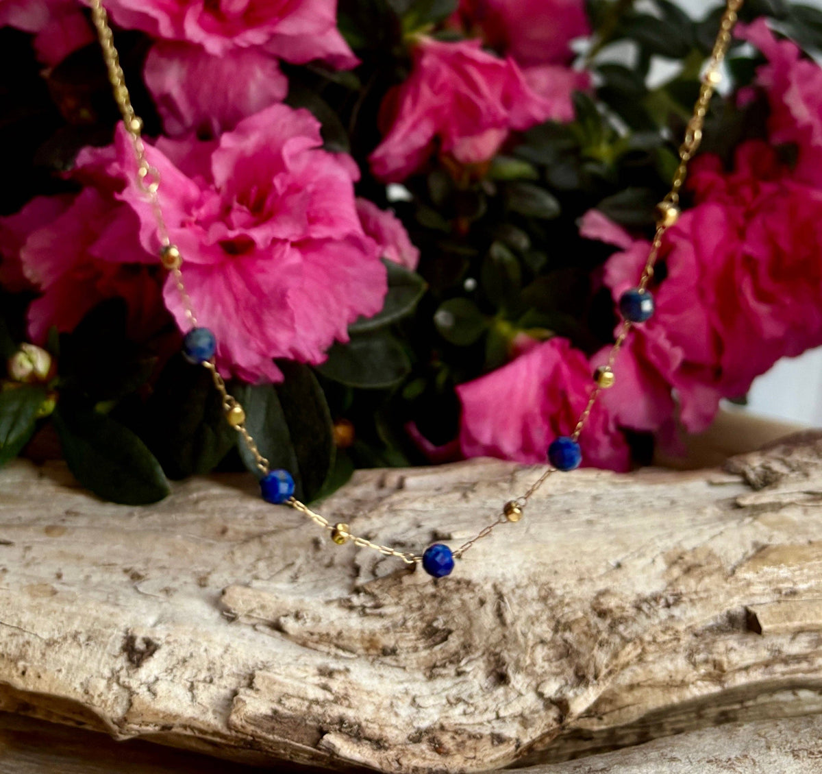 Lapis Lazuli & Cubic Zirconia Jewellery Set – 18ct Gold Plated
