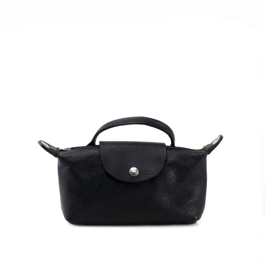 Italian Leather Mini Bag – Black
