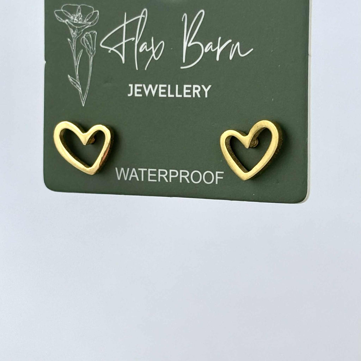 Gold Open Heart Stud Earrings | Waterproof Stainless Steel Jewellery - Ivy and Sol