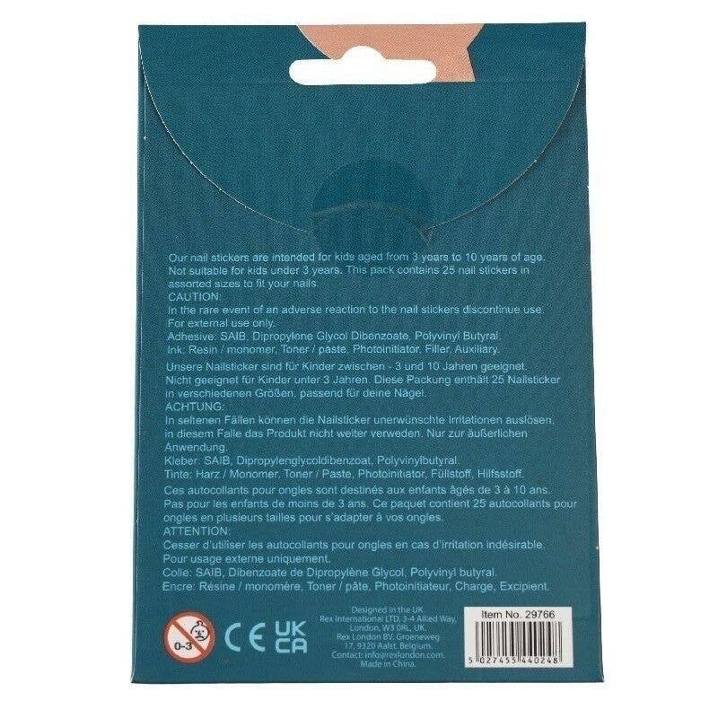 Back of a blue packaging with text and product details on a white background