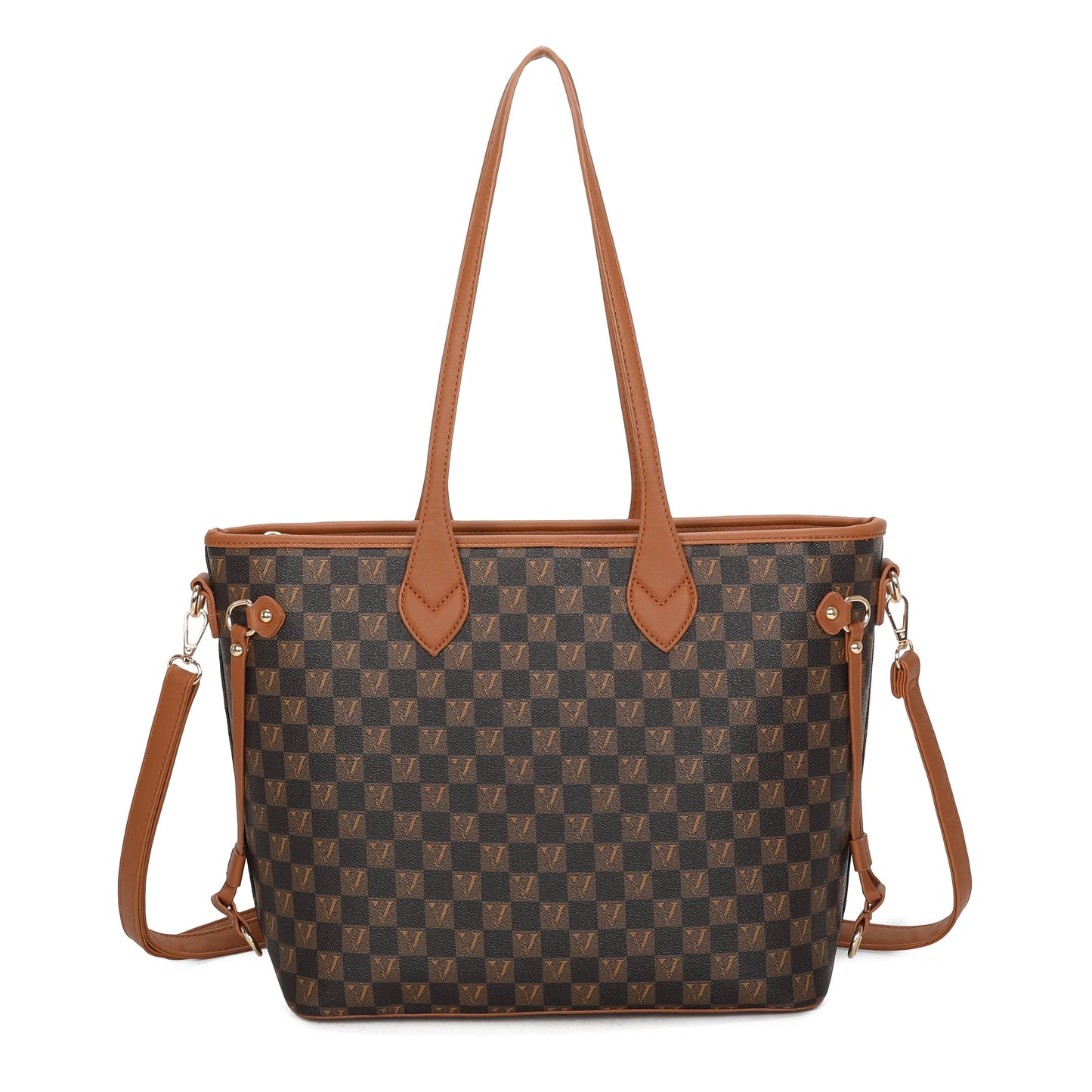 Large Brown Shoulder Bag | Everyday Tote Bag with Zip Closure