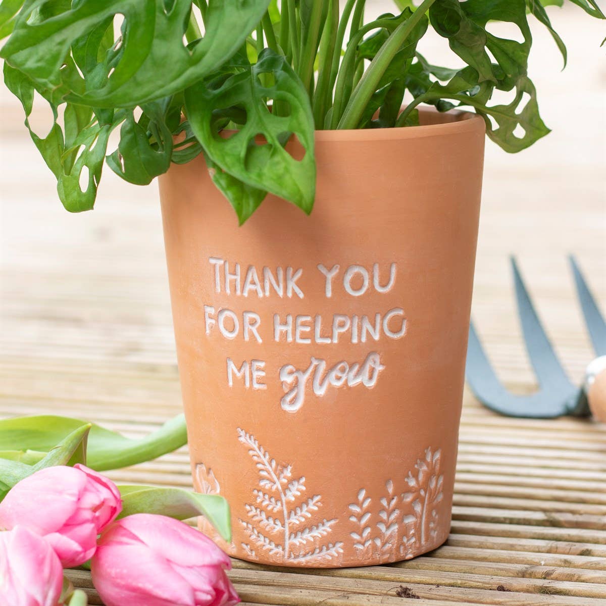'Thank You for Helping Me Grow' Terracotta Plant Pot | Teacher Gift
