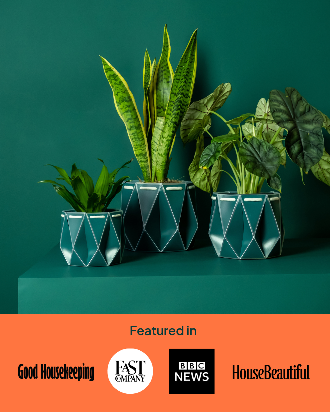 18cm Self-Watering Indoor Plant Pot in Dark Teal | Best Seller