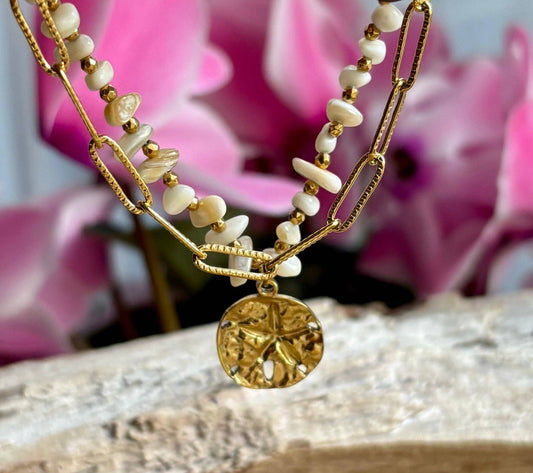Coastal Shell Layered Chain Bracelet