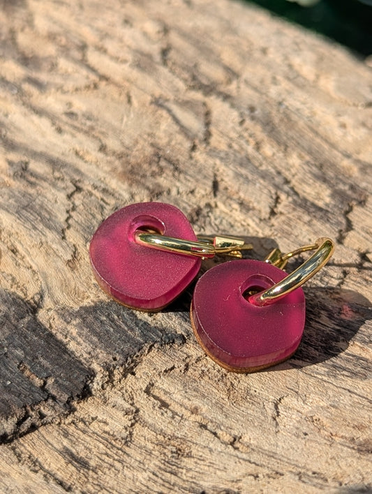 Surround Hoop Earrings : Aubergine – Gold Plated Colourful Statement Hoops