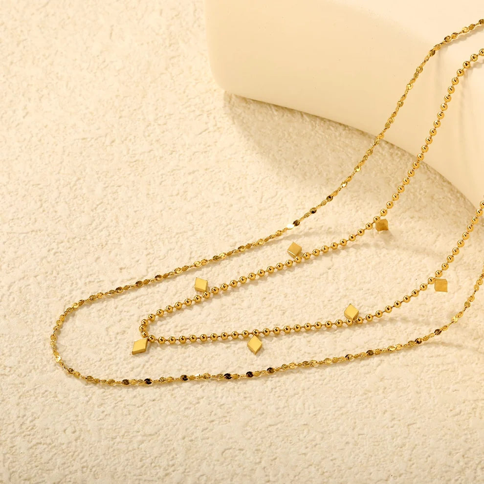 Celeste Starry Sky Layered Necklace – 18K Gold Plated