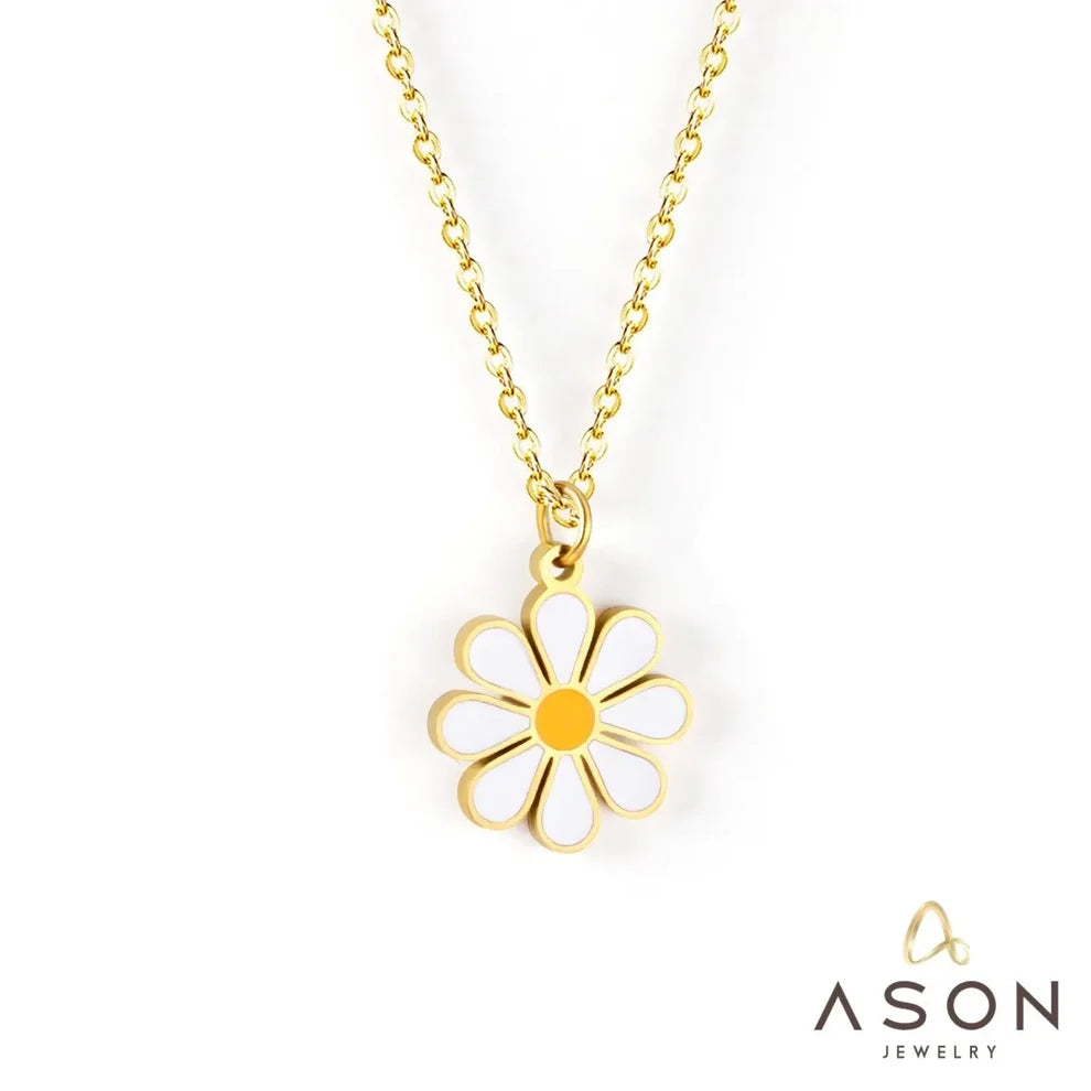 Dainty Flower Pendant Necklace – Gold & Silver