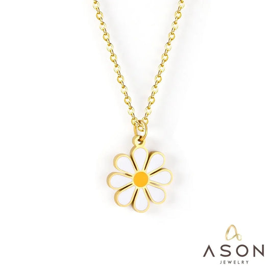 Dainty Flower Pendant Necklace – Gold & Silver
