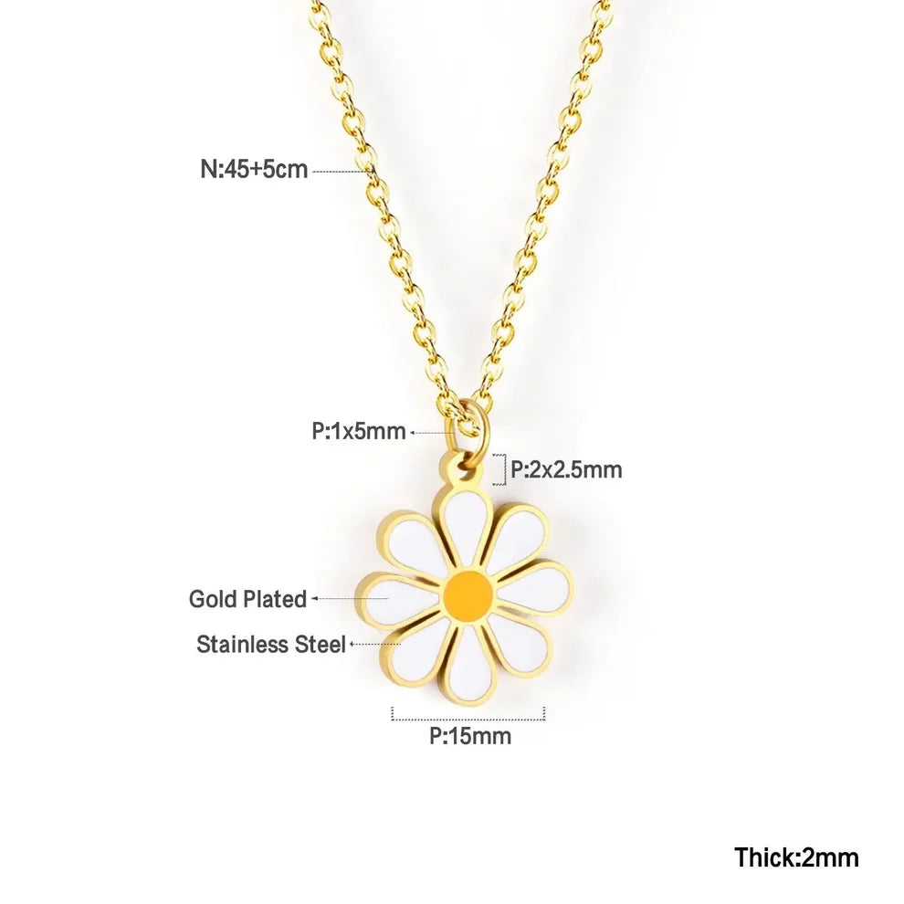 Dainty Flower Pendant Necklace – Gold & Silver