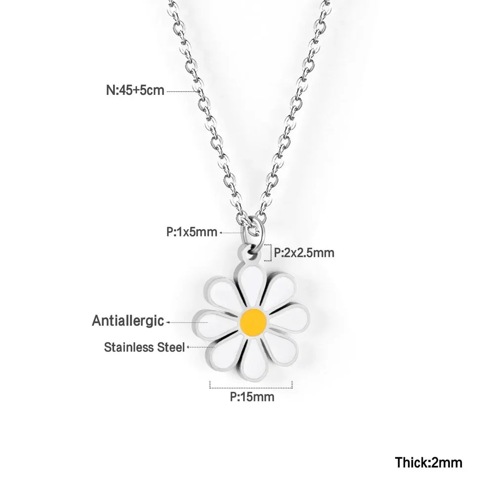 Dainty Flower Pendant Necklace – Gold & Silver