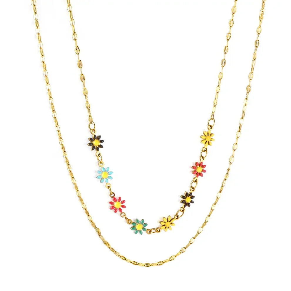 Seven Stars Gold Layered Necklace