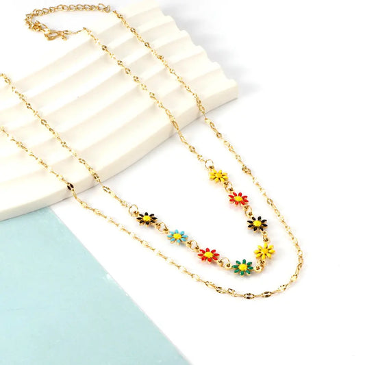Seven Stars Gold Layered Necklace
