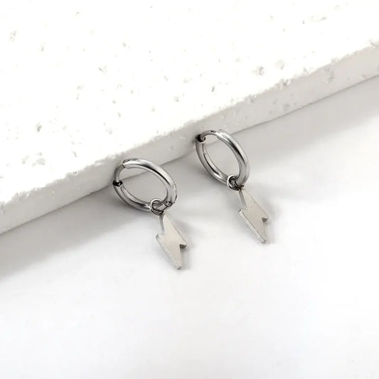 Electric Tide – Lightning Bolt Huggie Earrings
