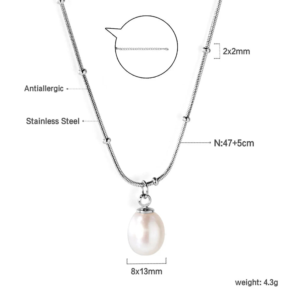 Luna Pearl – Classic White Pearl Pendant Necklace