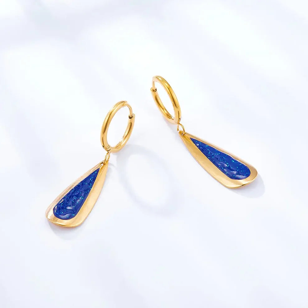 Midnight Blue Sparkle Statement Earrings