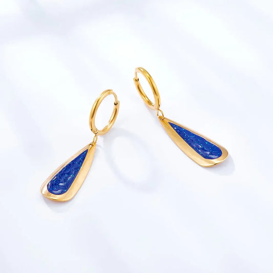 Midnight Blue Sparkle Statement Earrings