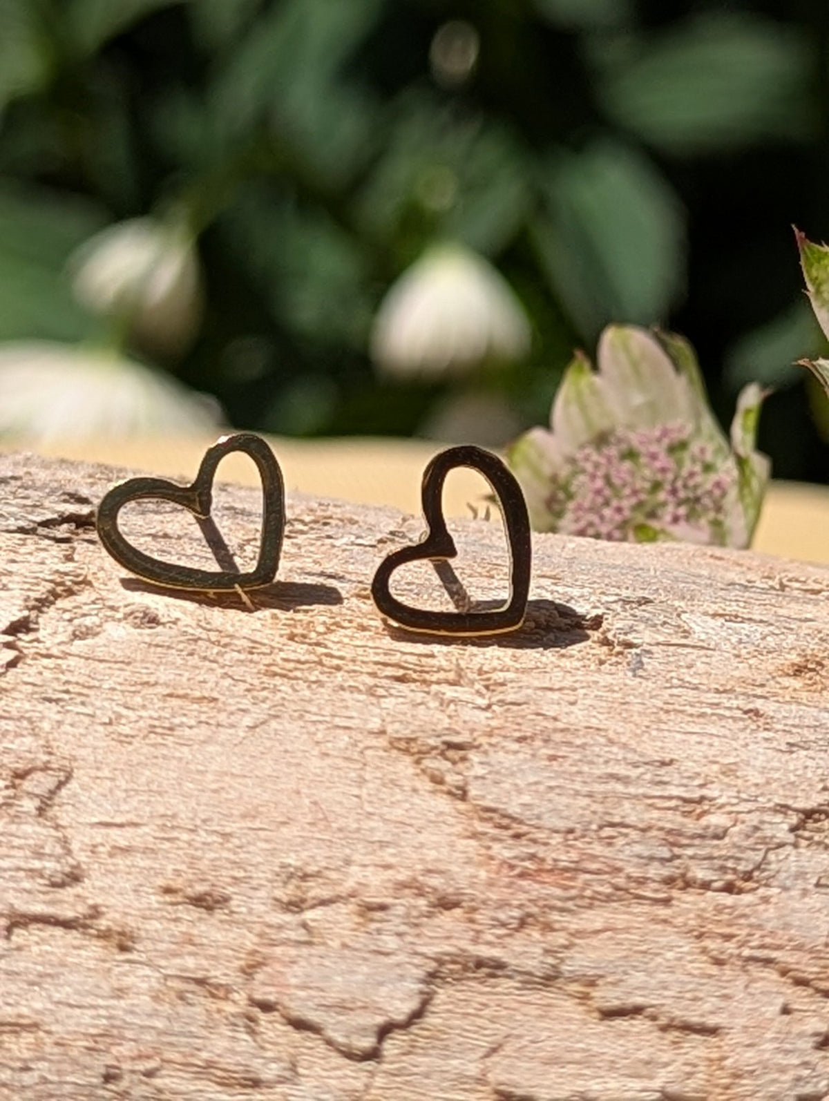Gold Open Heart Stud Earrings | Waterproof Stainless Steel Jewellery - Ivy and Sol