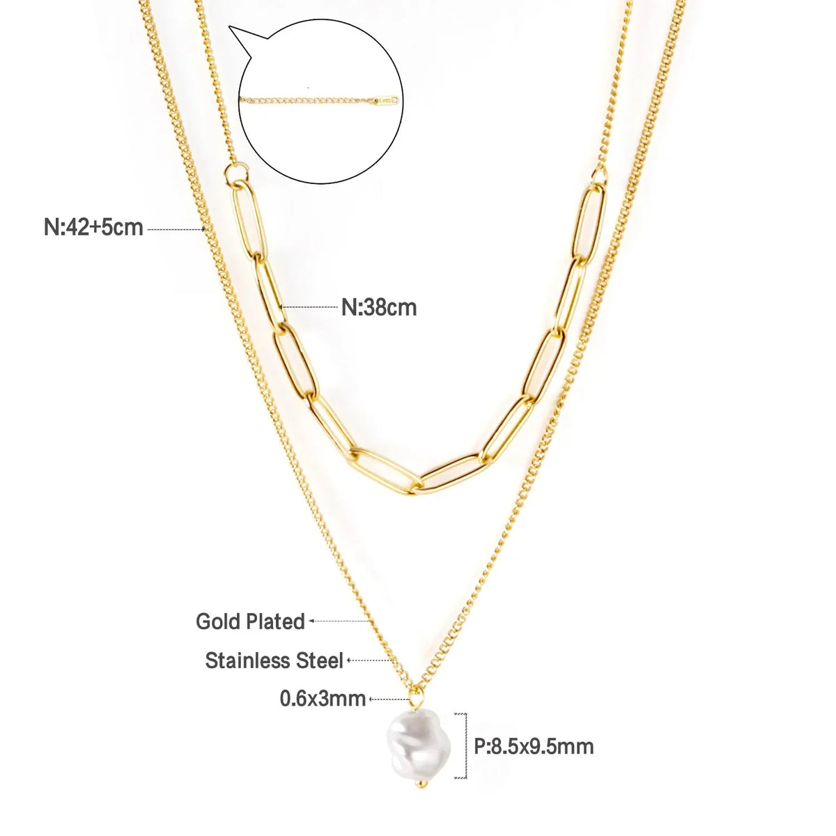 Pearl Harmony – Gold Double Layered Pearl Necklace