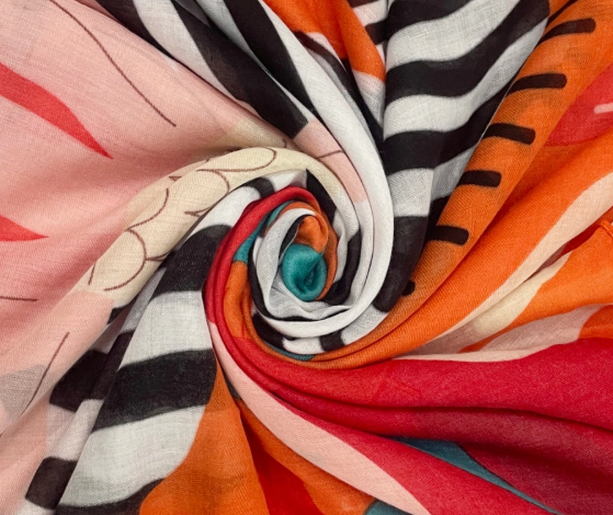Bright Zebra Jungle Print Square Scarf – Cotton Viscose | Beach Wrap, Kaftan & Shawl