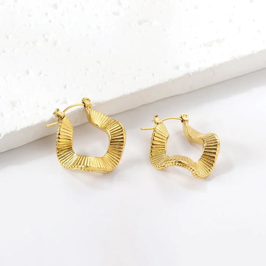 Sculptural Ripple Hoop Earrings