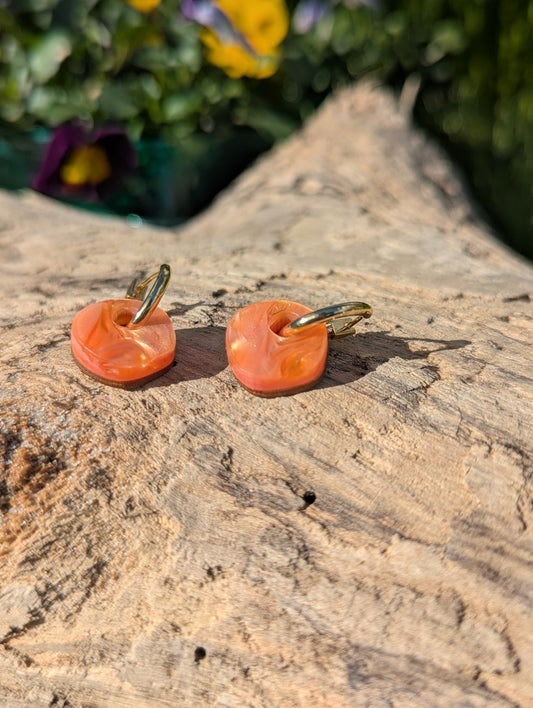 Surround Hoop Earrings : Orange