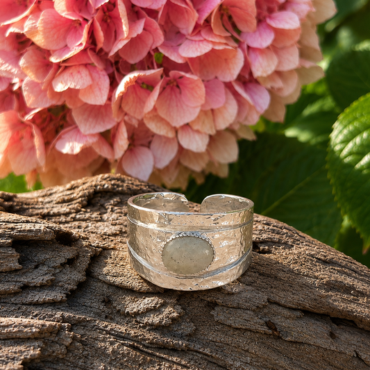 Labradorite Horizon Adjustable Hammered Ring